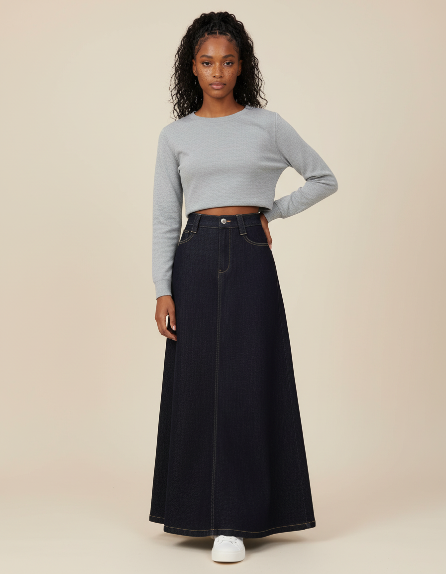 Jupe Longue Jean Brut