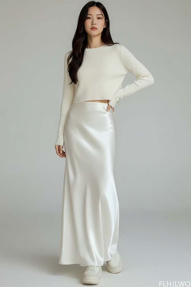 Jupe Longue Évasée Taille Haute