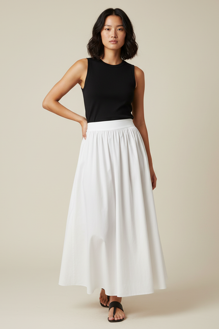 Jupe Longue En Popeline