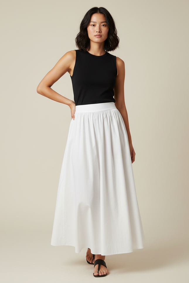 Jupe Longue En Popeline