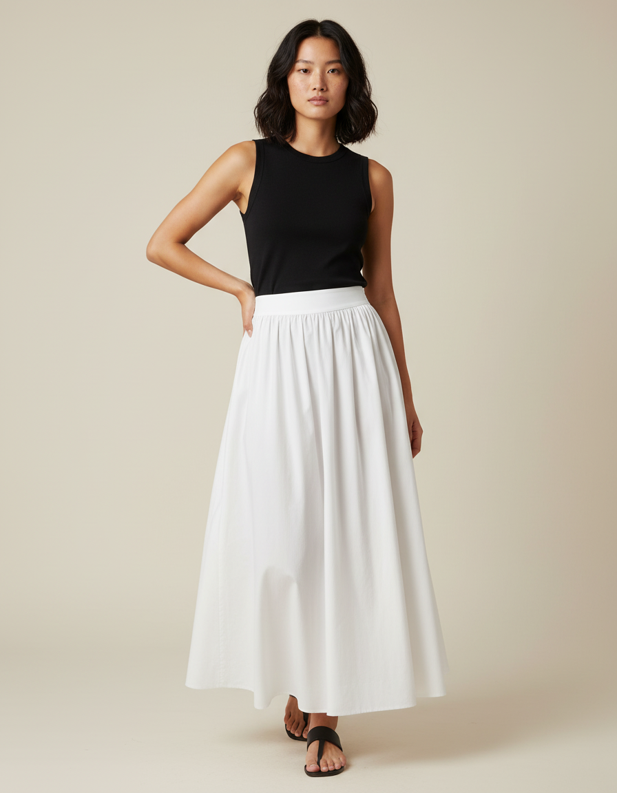 Jupe Longue En Popeline