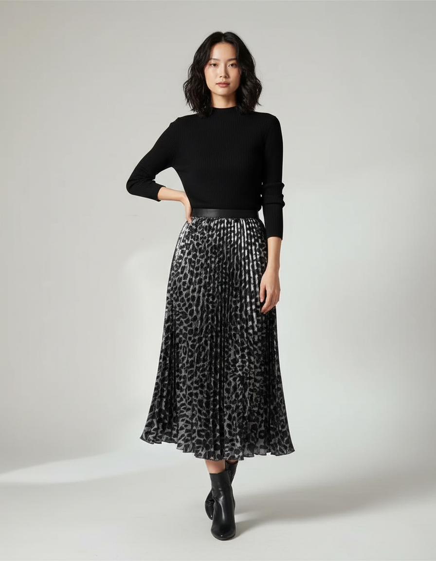 Jupe Longue Imprimée Léopard