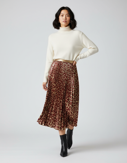 Jupe Longue Plissée Brillante