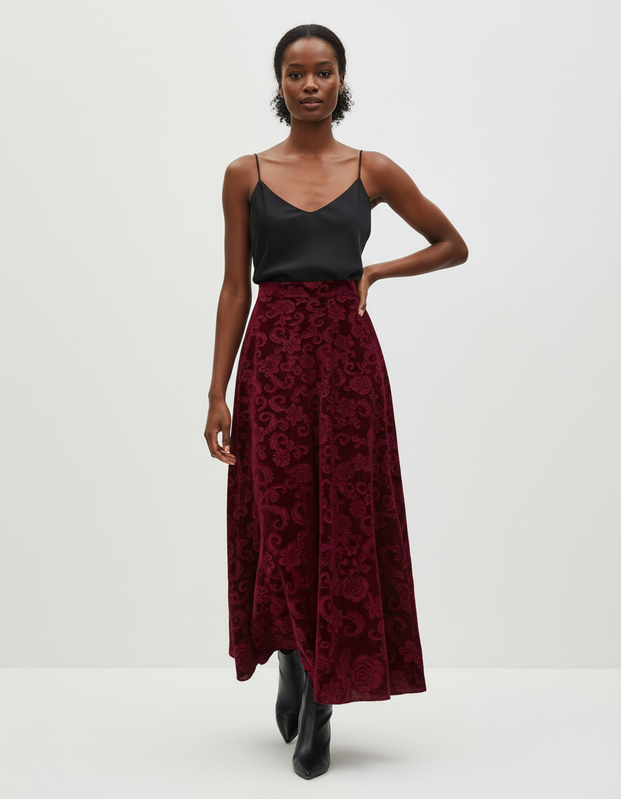Jupe Longue Femme Velours