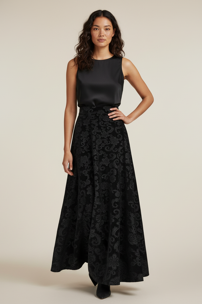 Jupe Longue Soirée Taille Haute