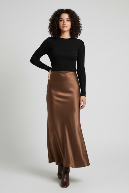 Jupe Longue Effet Soie