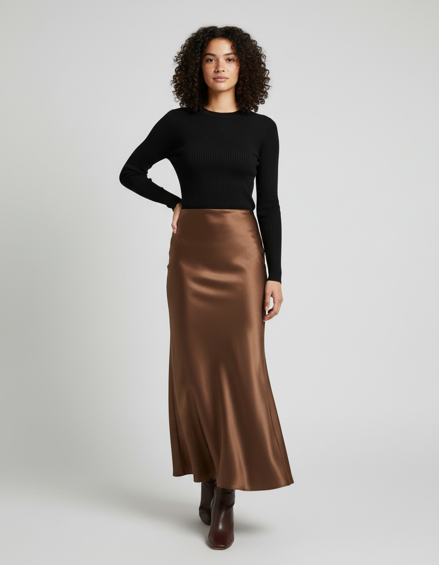 Jupe Longue Effet Soie