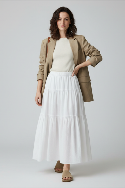 Jupe Longue Bohème Blanche