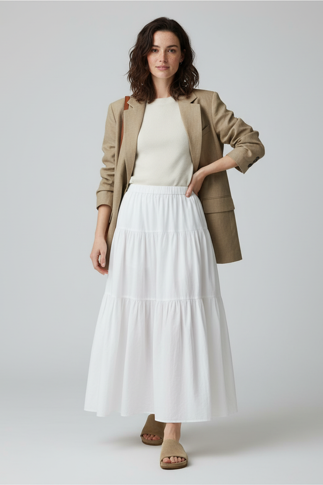 Jupe Longue Bohème Blanche