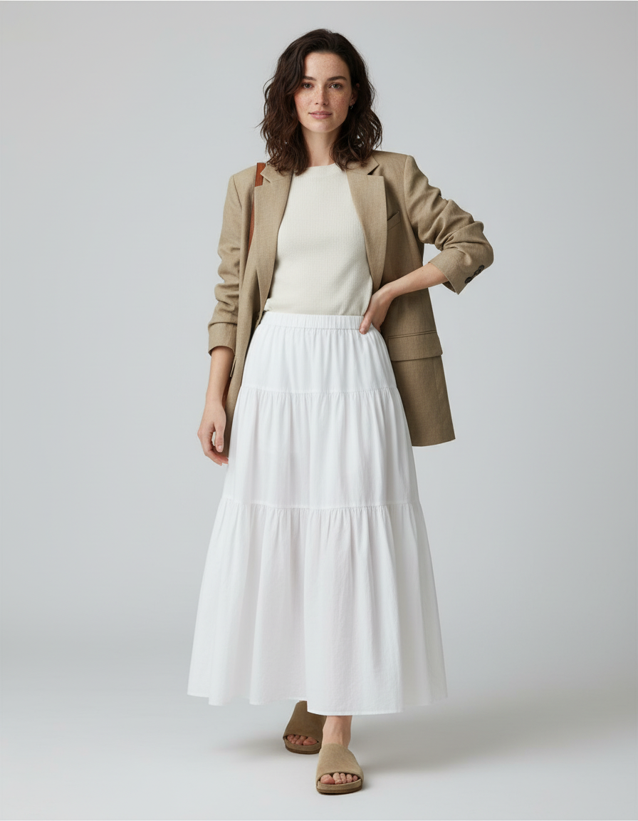 Jupe Longue Bohème Blanche