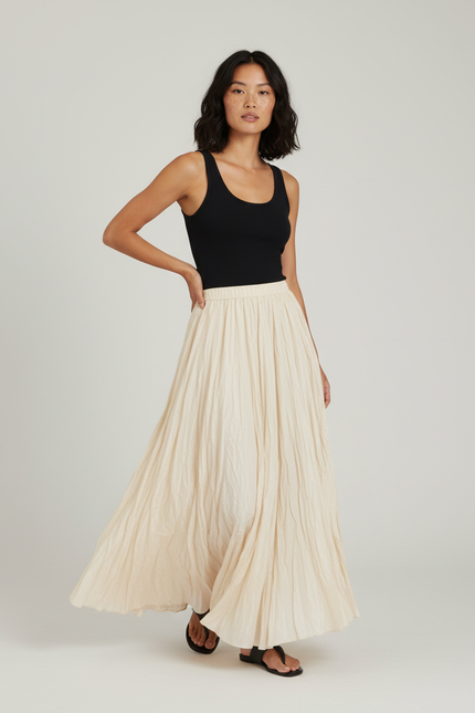 Jupe Plissée Longue Chic