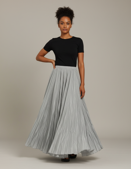 Jupe Longue Plissée Fluide