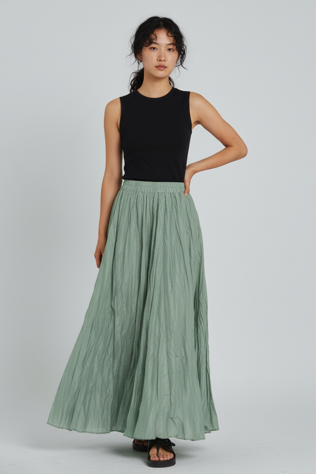 Jupe Longue Vert Amande