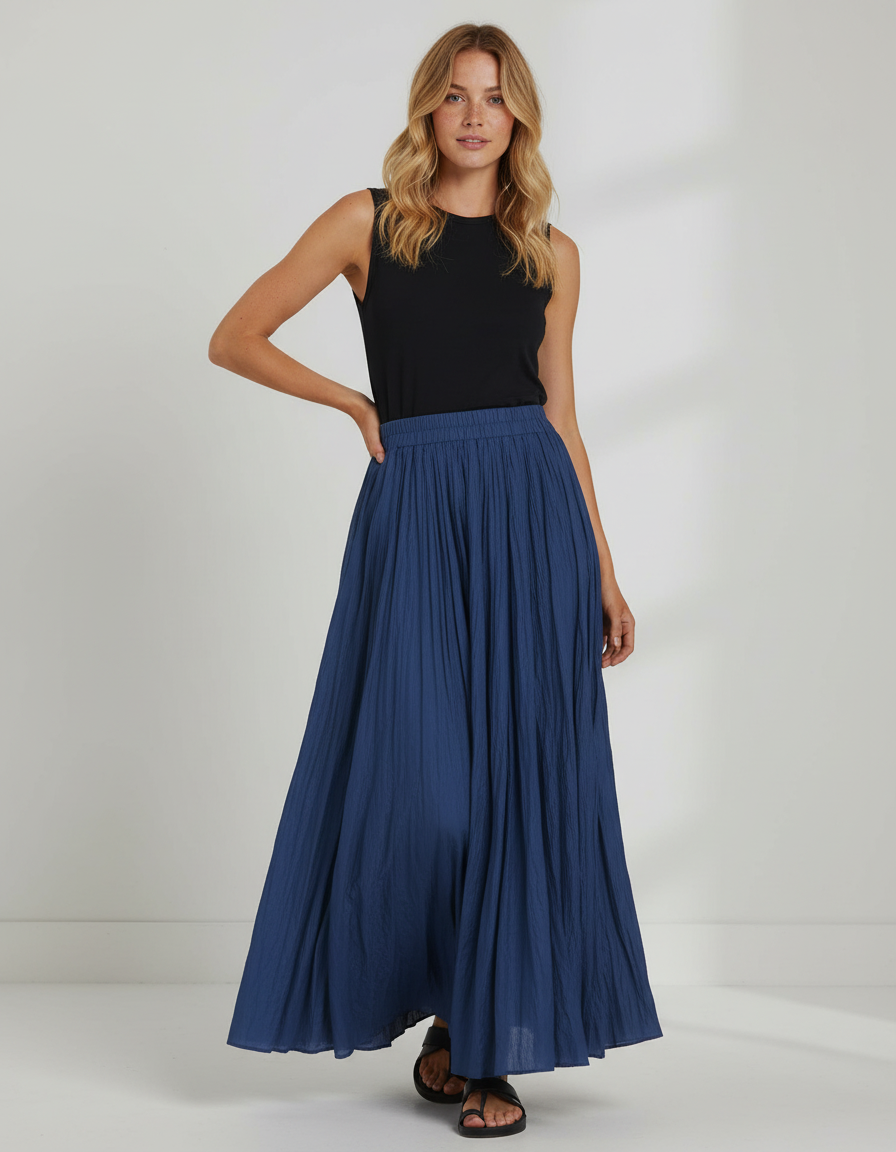 Jupe Longue Avec Plis