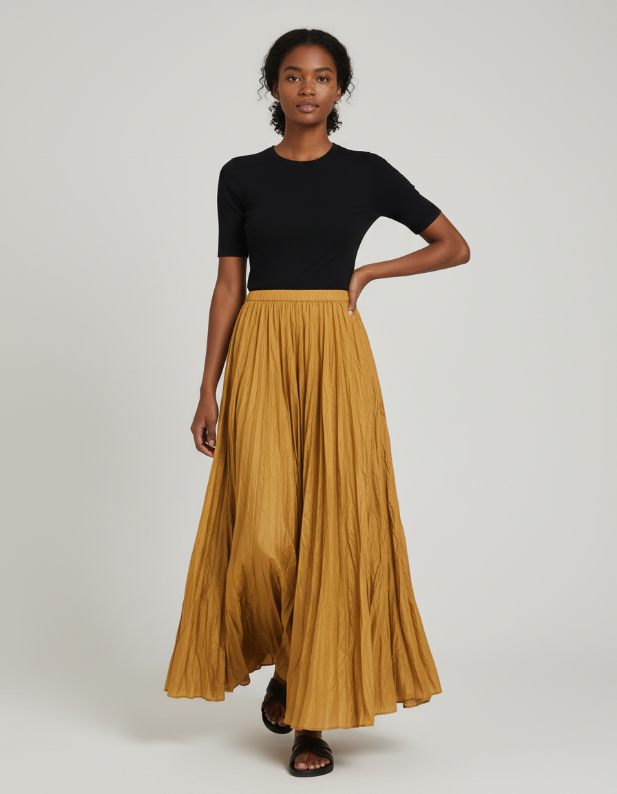 Jupe Longue En Lin Chic