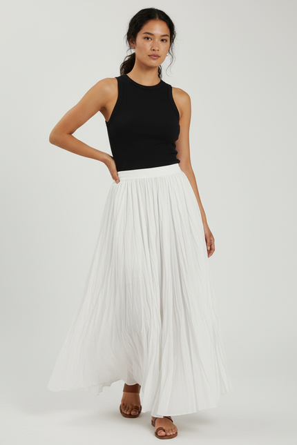 Jupe Longue Blanche Gaze De Coton