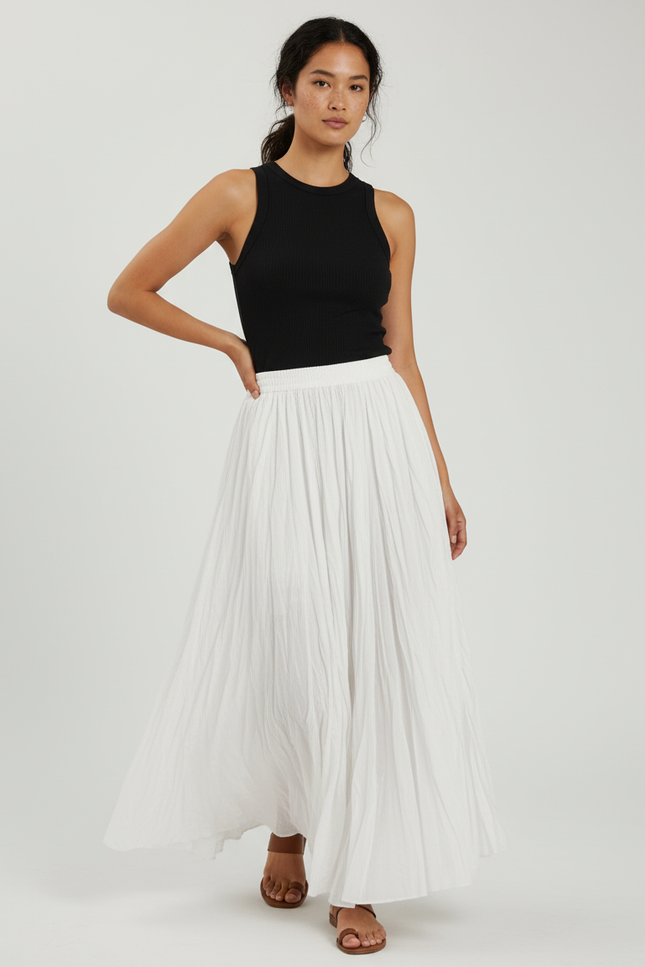 Jupe Longue Blanche Gaze De Coton