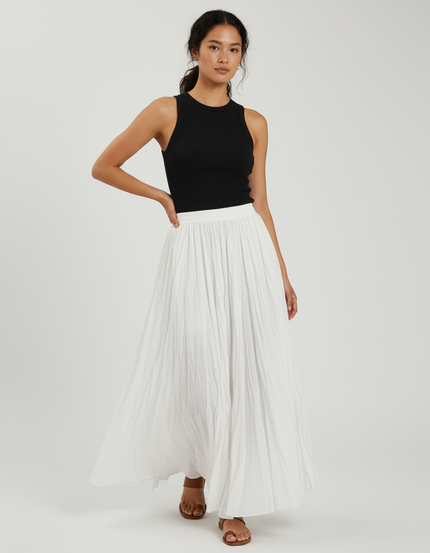 Jupe Longue Blanche Gaze De Coton