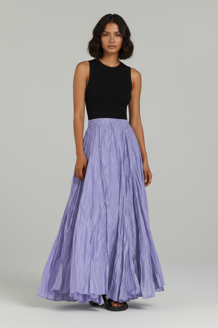 Jupe Longue Plissée Violette