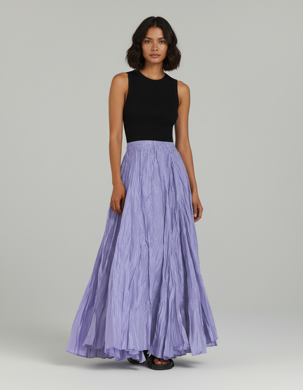 Jupe Longue Plissée Violette