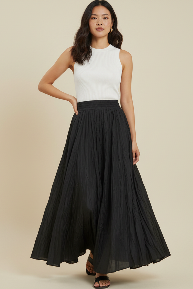 Jupe Longue Popeline Noire