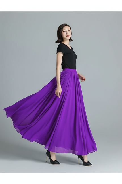 Jupe Longue Évasée Grande Taille