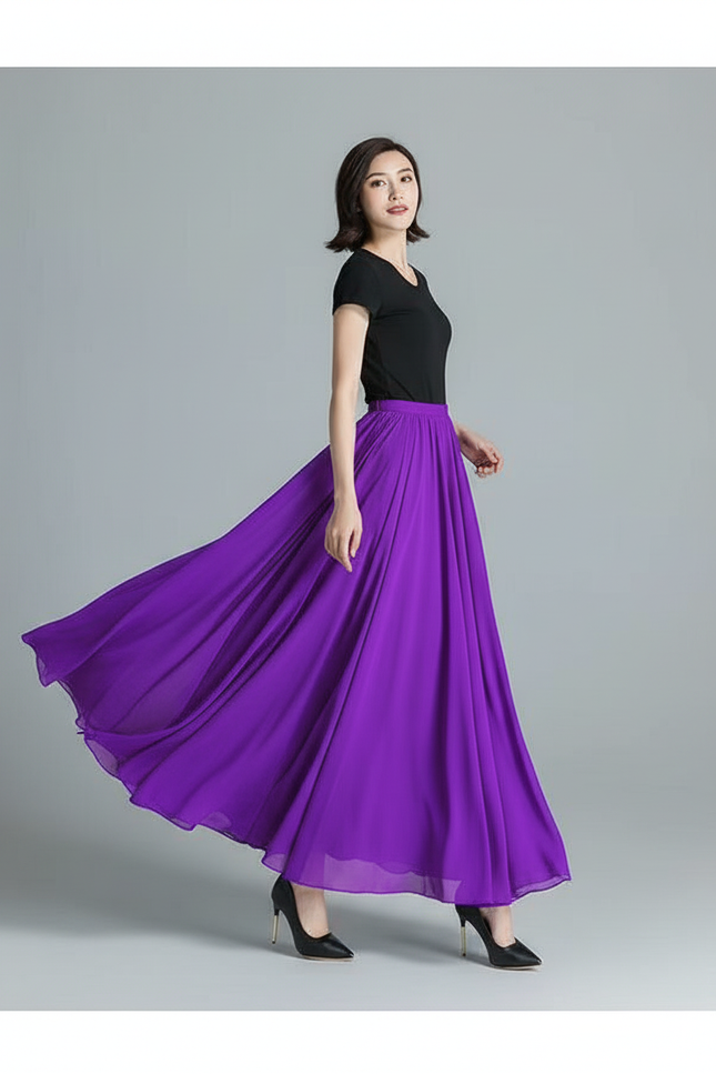 Jupe Longue Évasée Grande Taille