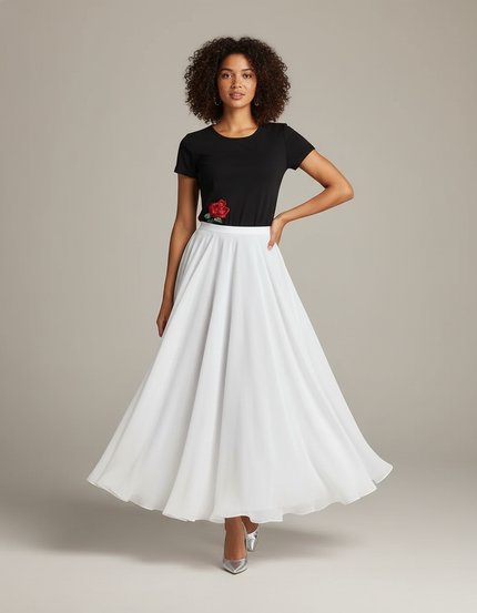 Jupe Longue Voile Blanche