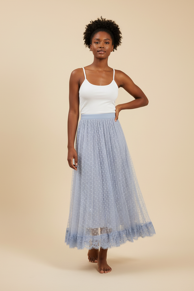 Jupe Longue Plissée Tulle