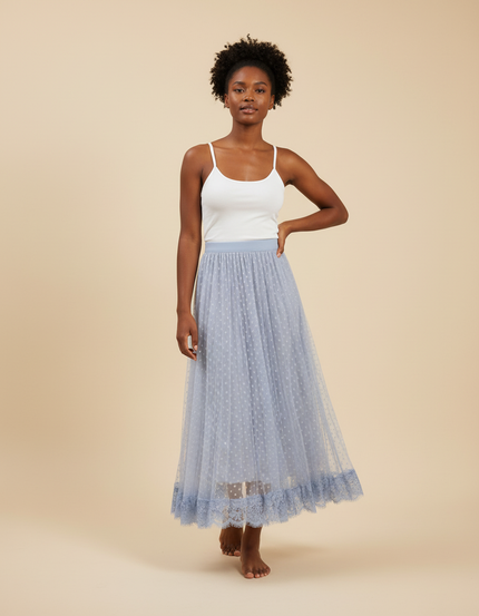 Jupe Longue Plissée Tulle