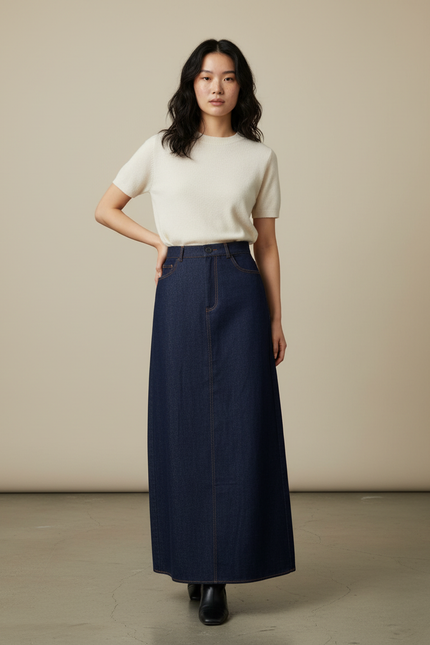 Jupe Longue En Jean Brut