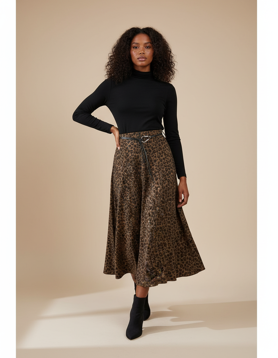 Jupe Longue Femme Leopard