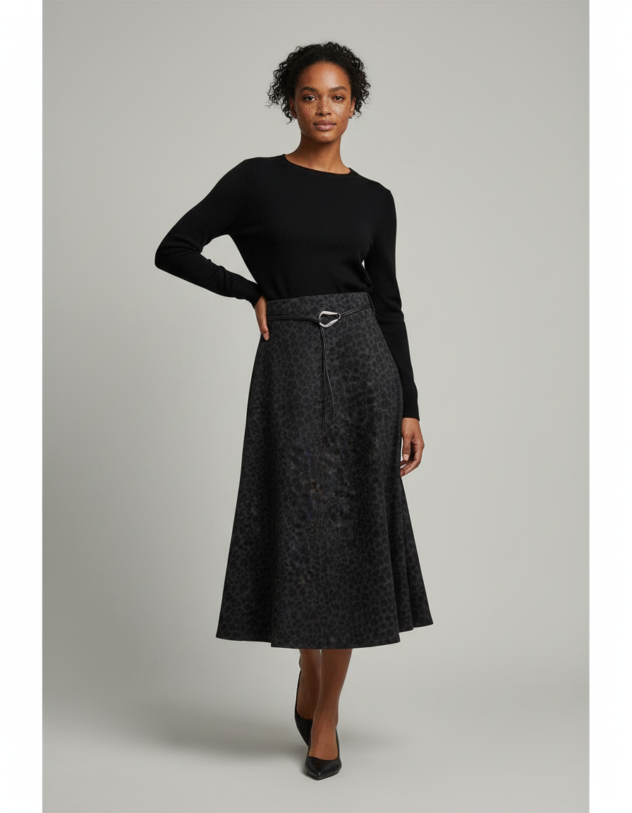 Jupe Longue Fluide Leopard