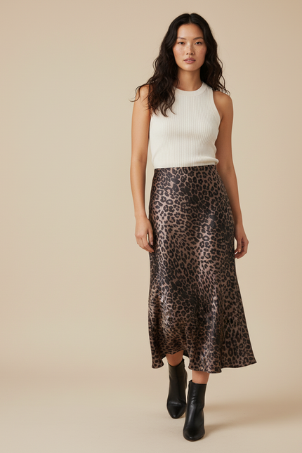 Jupe Longue Satin Imprimé