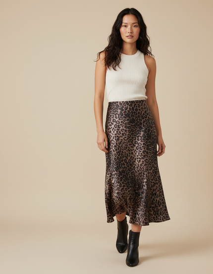 Jupe Longue Satin Imprimé
