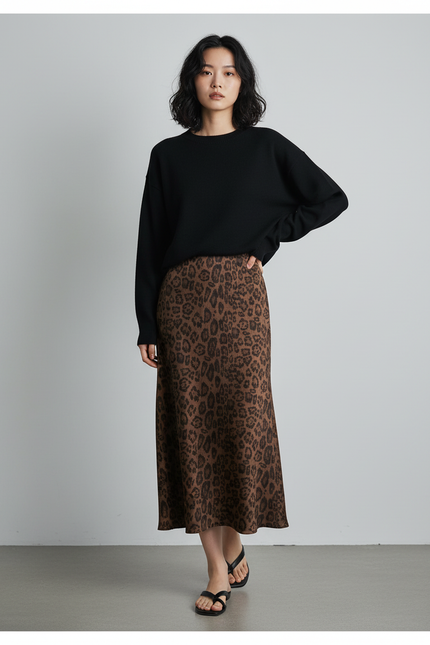 Jupe Longue Leopard Hiver
