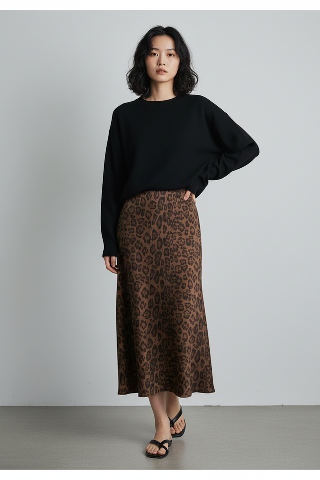 Jupe Longue Leopard Hiver