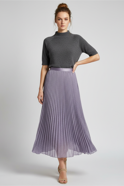 Jupe Longue Plissée Pois Élégante