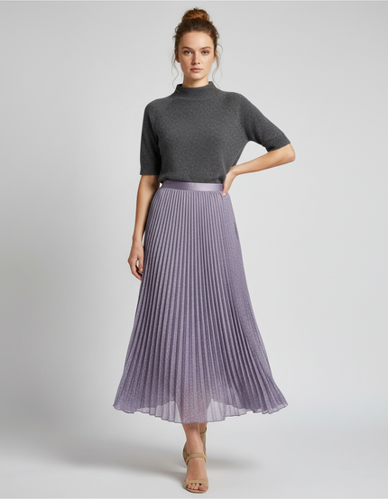 Jupe Longue Plissée Pois Élégante