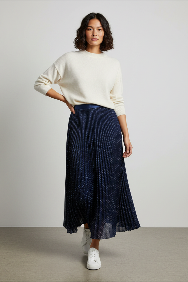 Jupe Longue Plissée Satin