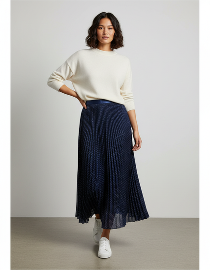 Jupe Longue Plissée Satin