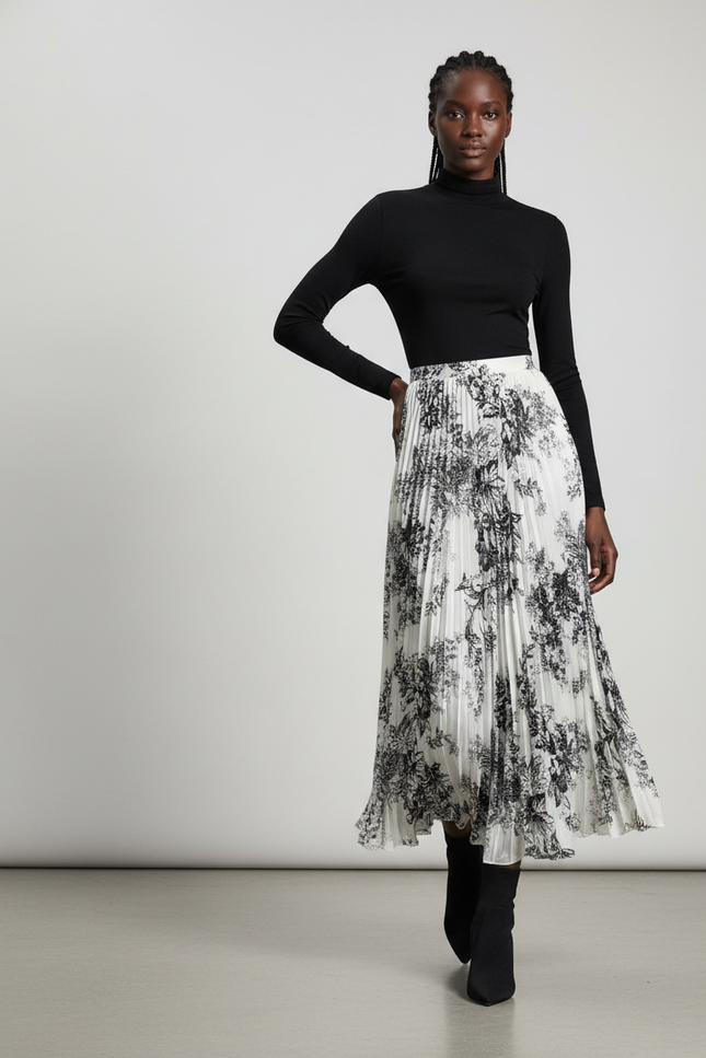 Jupe Longue Imprimée Plissée Élégante