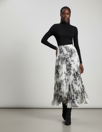 Jupe Longue Imprimée Plissée Élégante