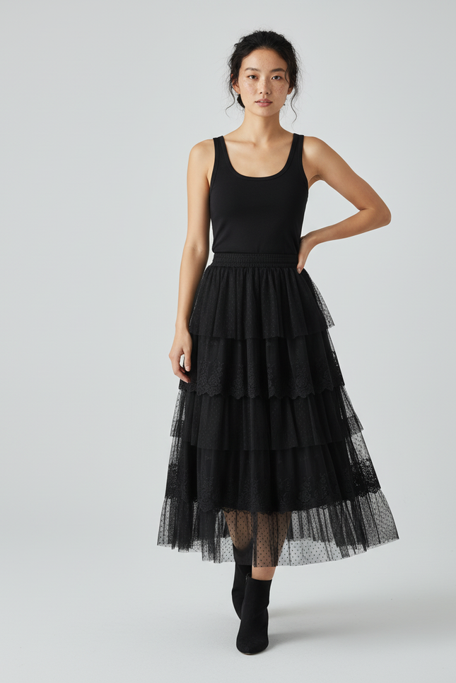 Jupe Longue Étagée