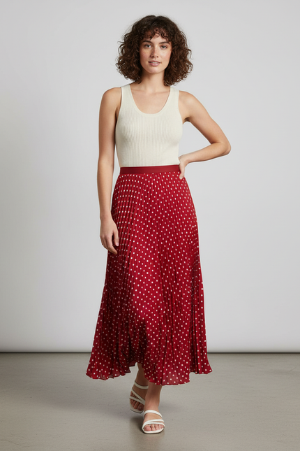 Jupe Longue Plissée Bordeaux