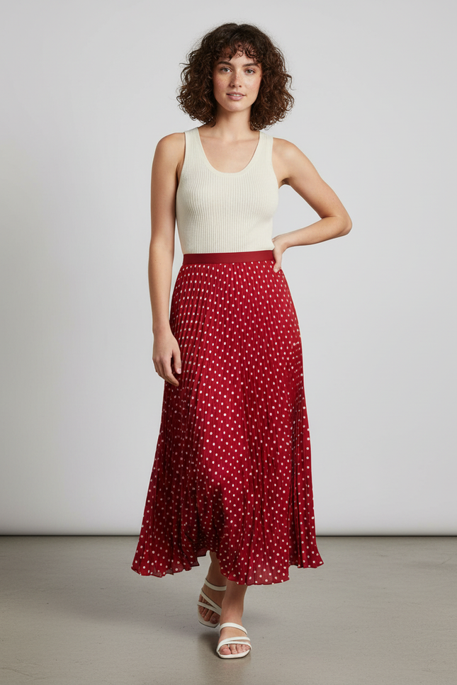 Jupe Longue Plissée Bordeaux