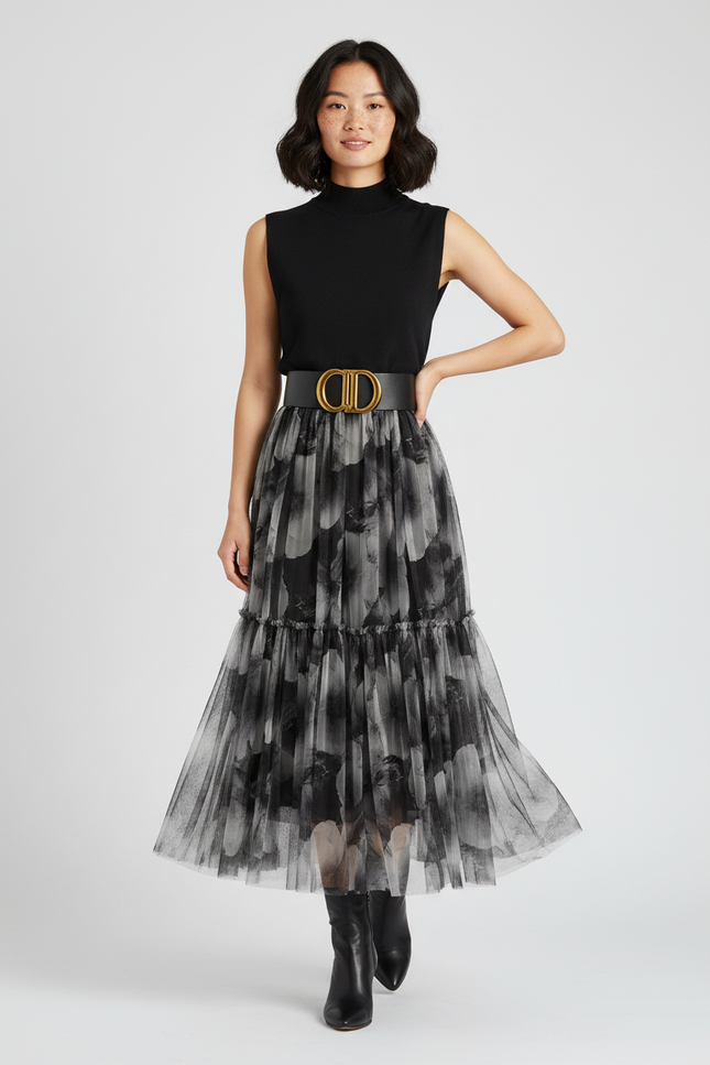 Jupe Longue Plissée Transparente