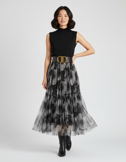 Jupe Longue Plissée Transparente