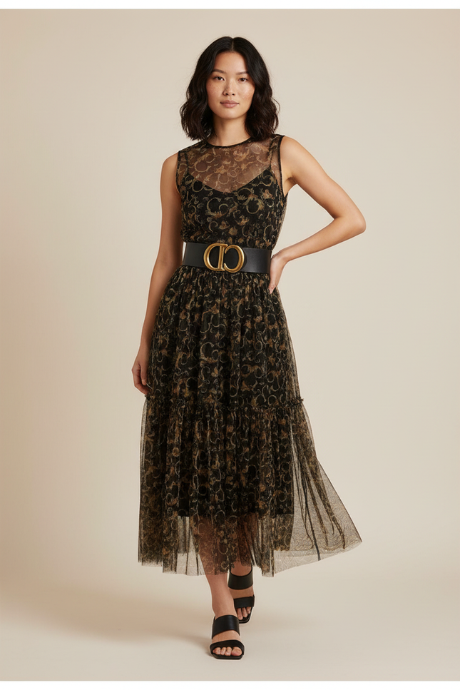 Jupe Longue Transparente Noire