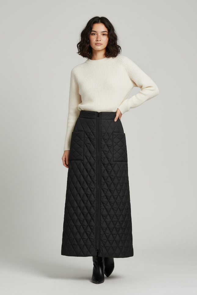 Jupe Matelassée Longue